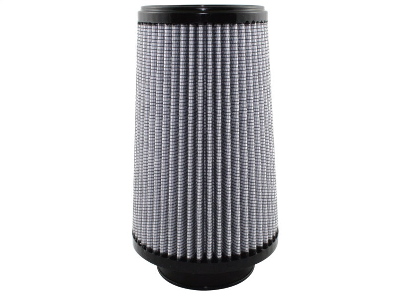 aFe MagnumFLOW Air Filter with a cylindrical design, featuring a pleated filter media for enhanced airflow and filtration.