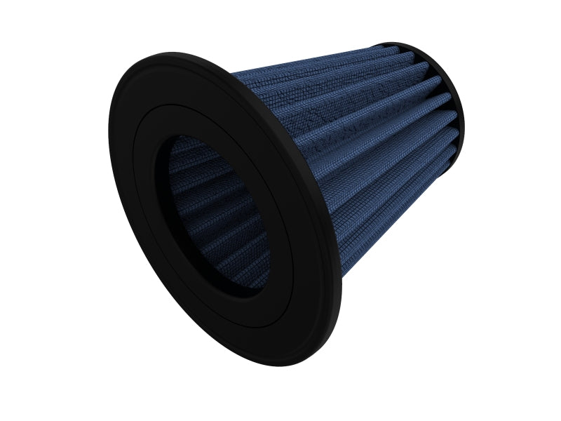 aFe MagnumFLOW Air Filter for Ford Mustang 94-04 V6, featuring a blue filter element and black rubber base for improved airflow.