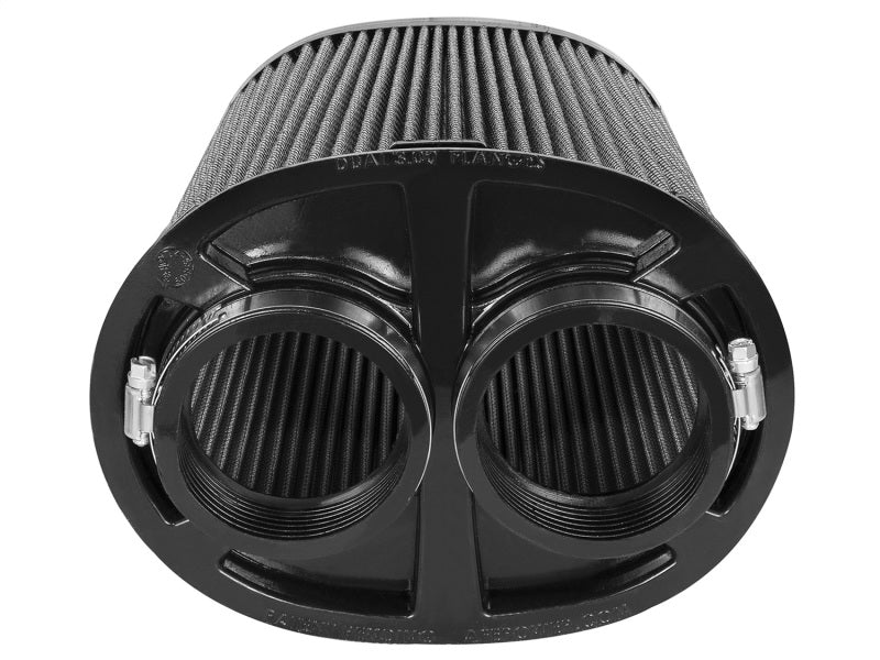 aFe MagnumFLOW Pro DRY S OE replacement air filter featuring a dual inlet design, optimized for enhanced airflow and filtration.