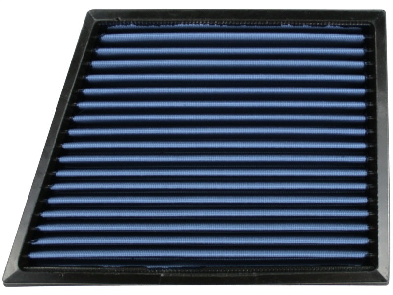 aFe MagnumFLOW Air Filter Pro 5R for 11-13 GM Diesel Trucks V8 6.6L LML, featuring a blue filter media for enhanced airflow.