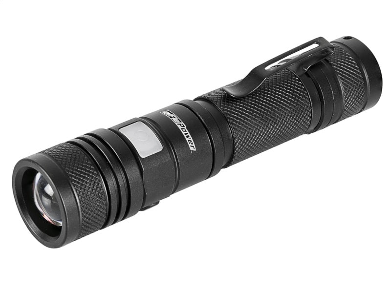 aFe Power LED flashlight with 950 lumens, featuring a durable design and clip for easy carrying. Ideal for offroad use.