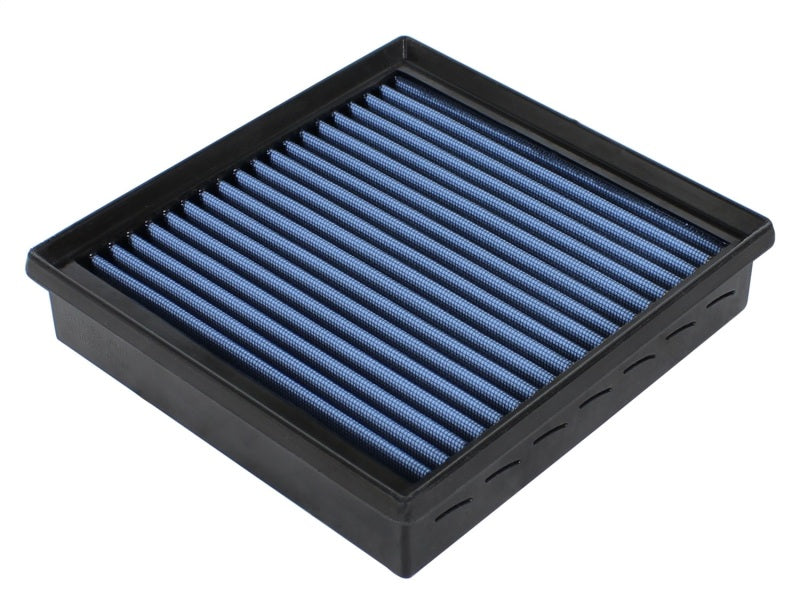 aFe MagnumFLOW Pro 5R OE replacement air filter for 2014 Jeep Grand Cherokee EcoDiesel V6, featuring a blue filter media.