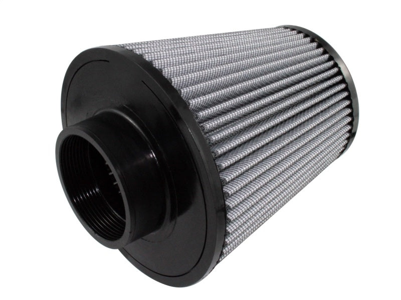 aFe MagnumFLOW Air Filter featuring a cylindrical design with a mesh exterior, designed for enhanced airflow and filtration.