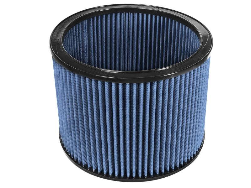 aFe MagnumFLOW Air Filter with blue pleated design, 11 inches outer diameter, 9.25 inches inner diameter, and 8 inches height.