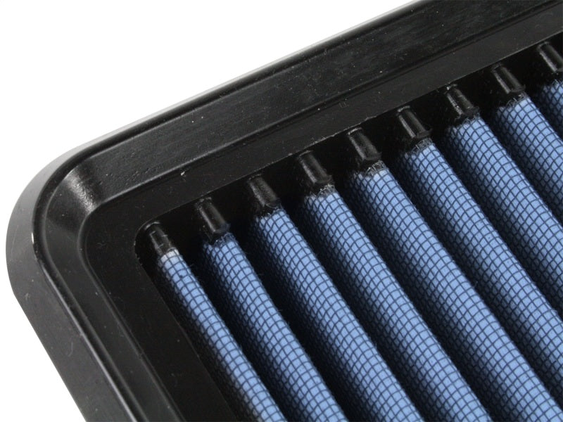 aFe MagnumFLOW OER Air Filter Pro 5R for 2011-2013 Dodge Challenger and Charger V6/V8 with blue filter media.