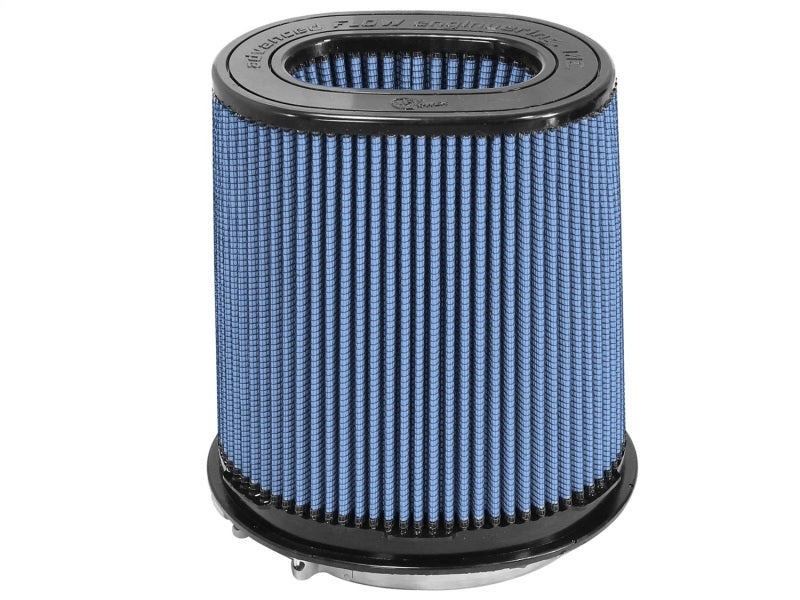 aFe MagnumFLOW Pro 5 R air filter with blue pleated media, designed for enhanced airflow and engine performance.
