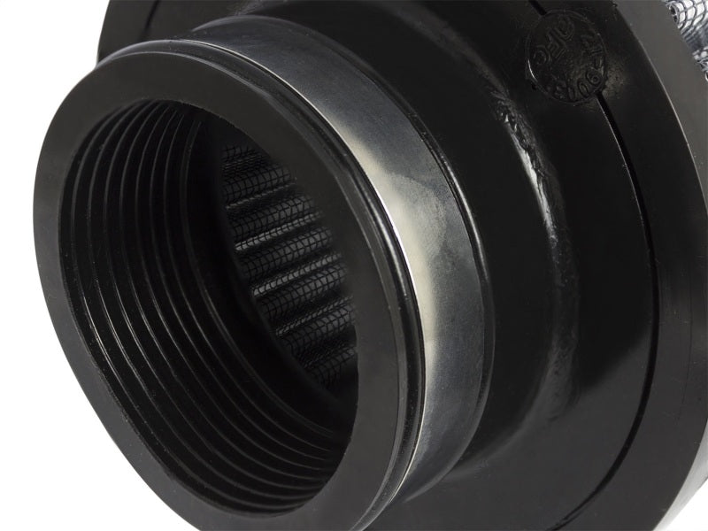 aFe MagnumFLOW Air Filter featuring a durable design with a black finish and fine mesh filtration for optimal airflow.