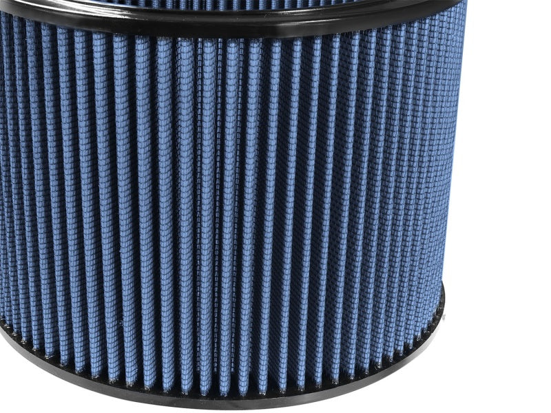 aFe MagnumFLOW Air Filter with blue media, 11 inches outer diameter, 9.25 inches inner diameter, and 8 inches height.