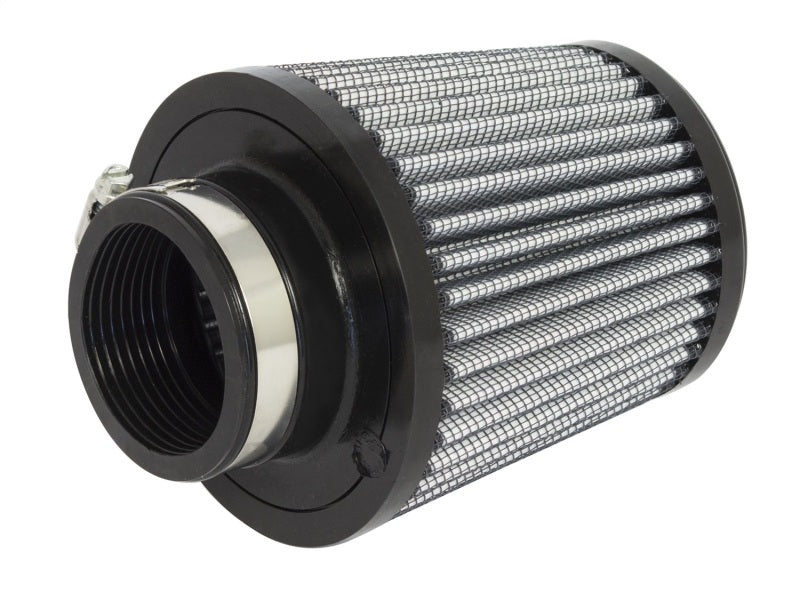 aFe MagnumFLOW Air Filter featuring a cylindrical design with a mesh exterior, designed for improved airflow and performance.
