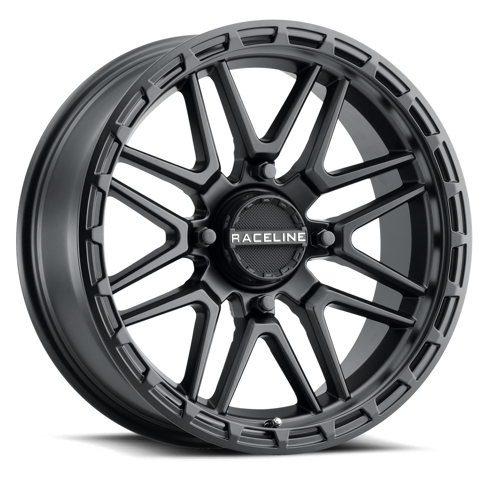 A11B Krank XL wheel featuring a sleek black finish and intricate spoke design, ideal for offroad vehicles.