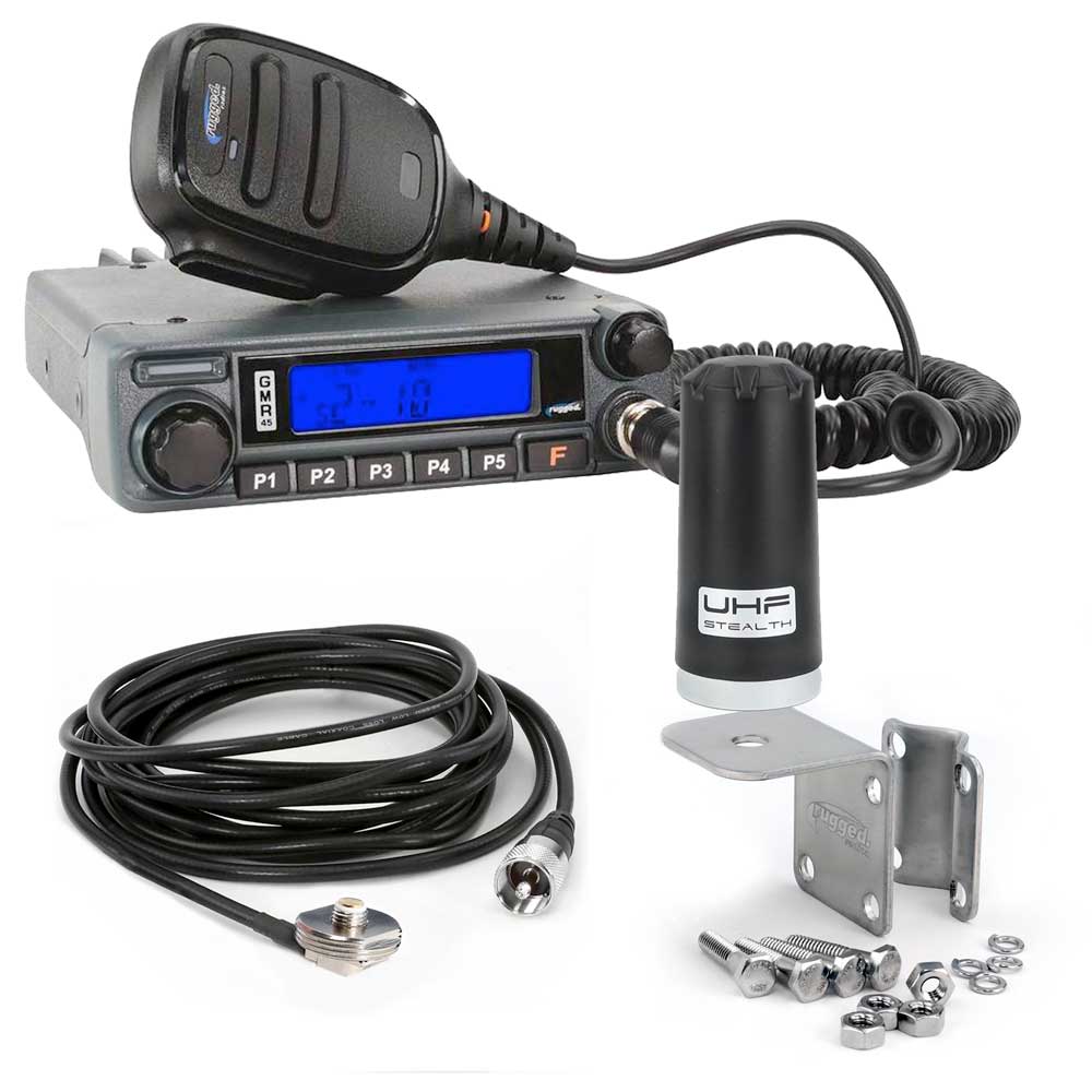 Radio Kit Lite - GMR45 GMRS Band Mobile Radio with Stealth Antenna - BOGO with FREE Xtreme Waterproof Speaker