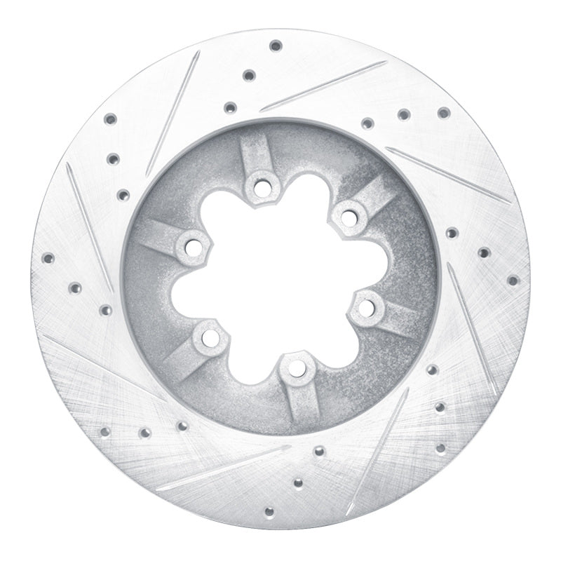 R1 09-12 Chevrolet Colorado Front Right Drilled & Slotted Silver Brake Rotor