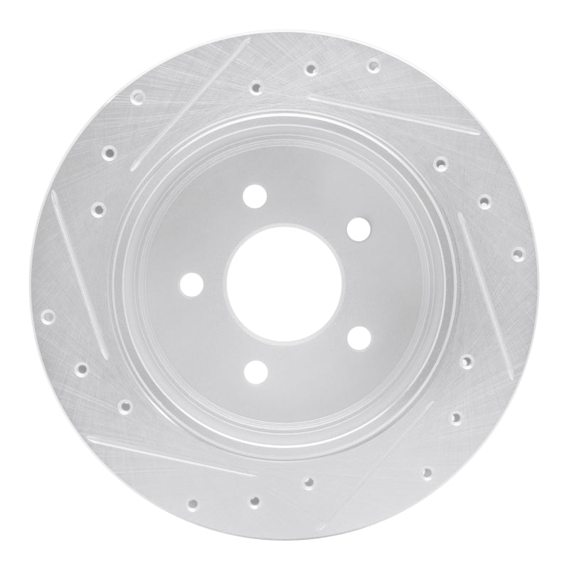 R1 10-11 Ford Ranger (USA/Canada) Rear Right Drilled & Slotted Silver Brake Rotor