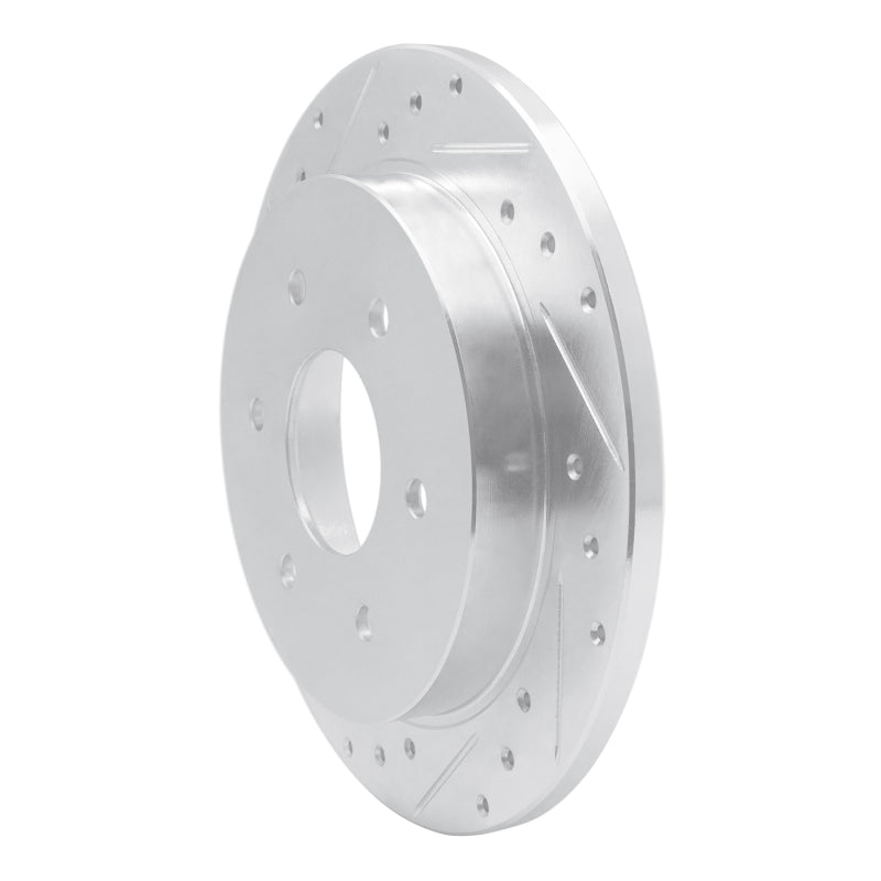 R1 04-15 Infiniti QX56 Rear Left Drilled & Slotted Silver Brake Rotor