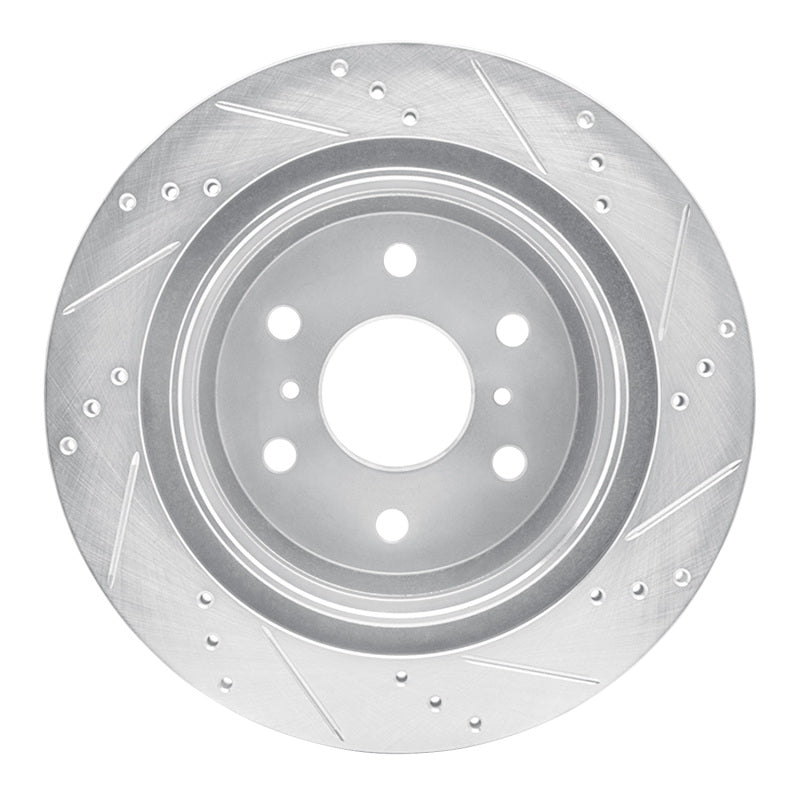 R1 07-20 Cadillac Escalade EXT Rear Left Drilled & Slotted Silver Brake Rotor