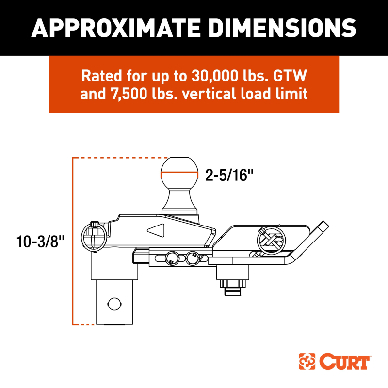 CURT Multi-Fit OEM Puck System Gooseneck Ball with 4" Offset Model 60663