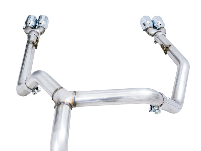 AWE Tuning 4th Gen GM 1500 5.3L 0FG Cat-Back Split Rear Exit (w/ Bumper Cutouts) - Quad Chrome Tips