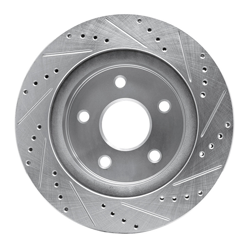 R1 02-24 Dodge Ram 1500 Front Left Drilled & Slotted Silver Brake Rotor