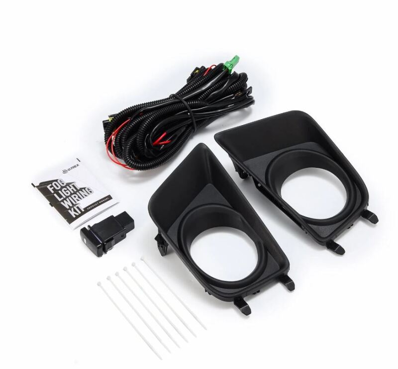 AlphaRex bezel and wiring kit for 12-15 Toyota Tacoma, designed for fog light installation without included lights.