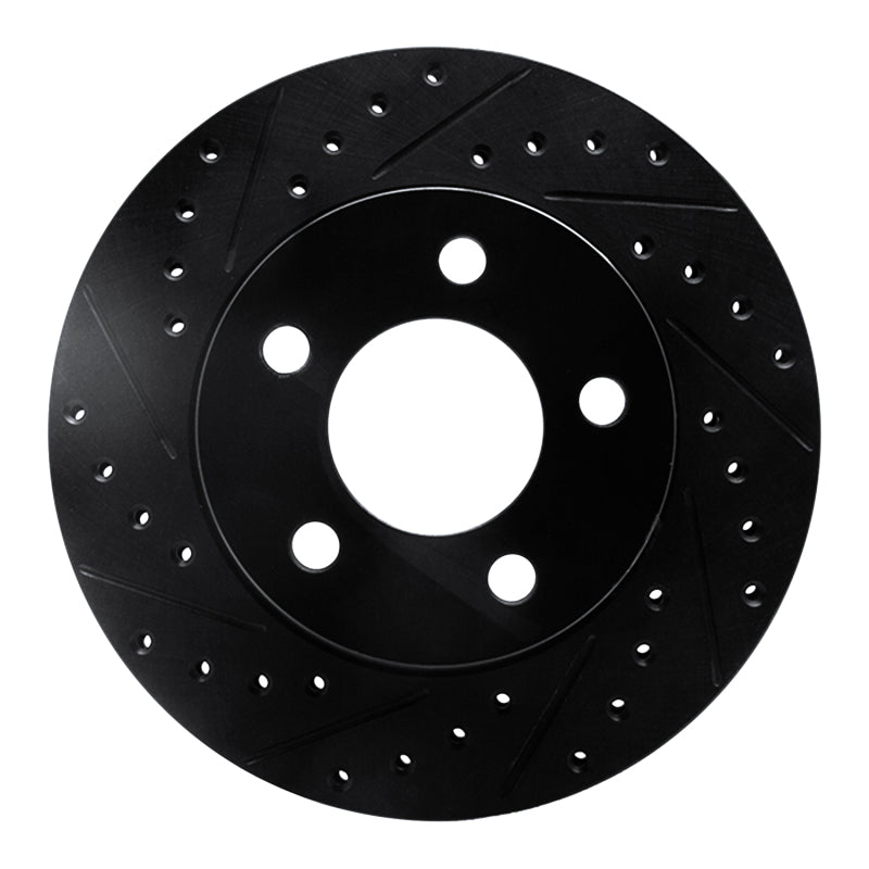 R1 80-89 American Motors Eagle Front Left Drilled & Slotted Black Brake Rotor