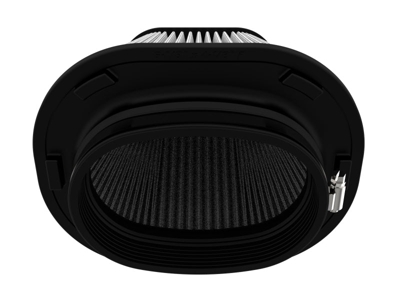 afe Track Series replacement air filter featuring a cylindrical design with precise dimensions for optimal airflow and performance.