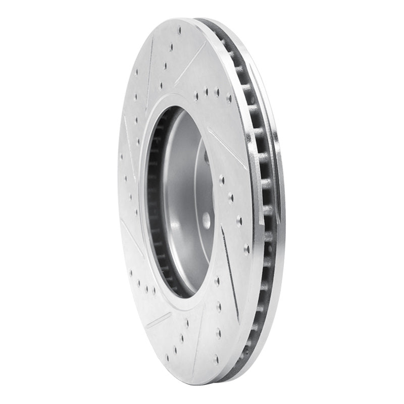 R1 15-20 Chevrolet Colorado Front Right Drilled & Slotted Silver Brake Rotor