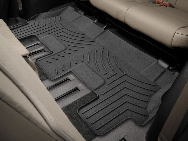 WeatherTech 2012+ Toyota Sequoia Rear FloorLiner HP - Black (Bench 2nd Row)