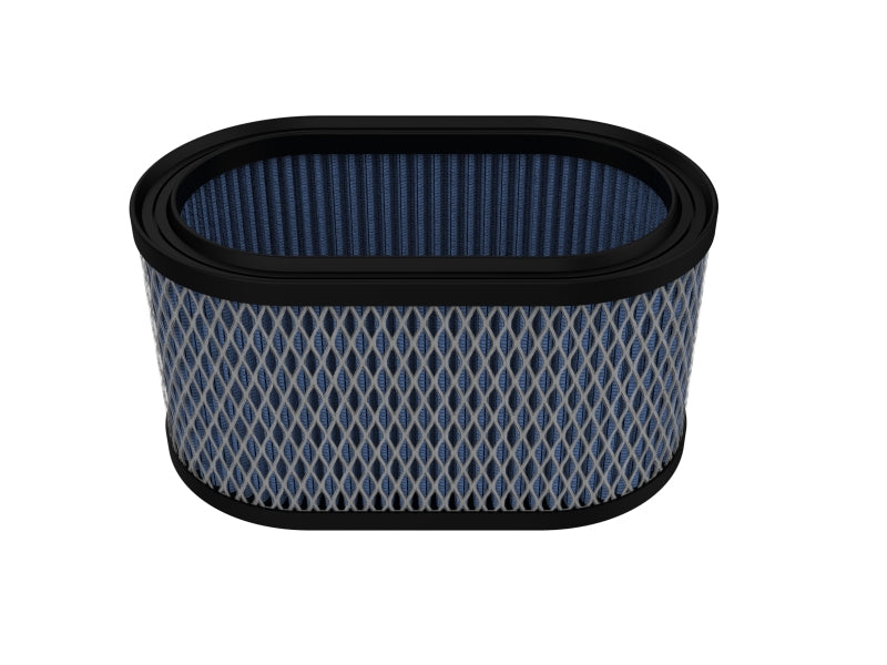 afe Magnum FLOW Round Racing Air Filter designed for Weber IDA 48 Carburetors, featuring a blue mesh design and rubber base.