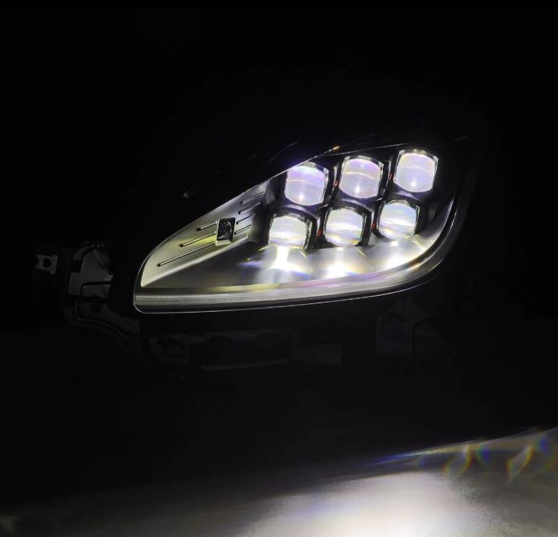 AlphaRex NOVA Series LED projector headlights for 21-23 Toyota GR86 and Subaru BRZ in black finish, showcasing bright illumination.