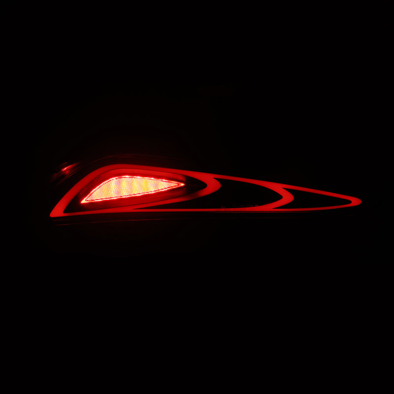 AlphaRex LUXX-Series FT-1 Style LED tail lights for 20-24 Toyota Supra in black, showcasing a sleek, modern design.