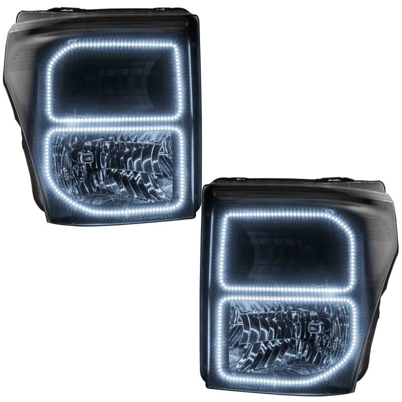 Oracle Ford F250/350 11-16 Halo Kit (Square Ring Design) - ColorSHIFT w/ 2.0 Controller
