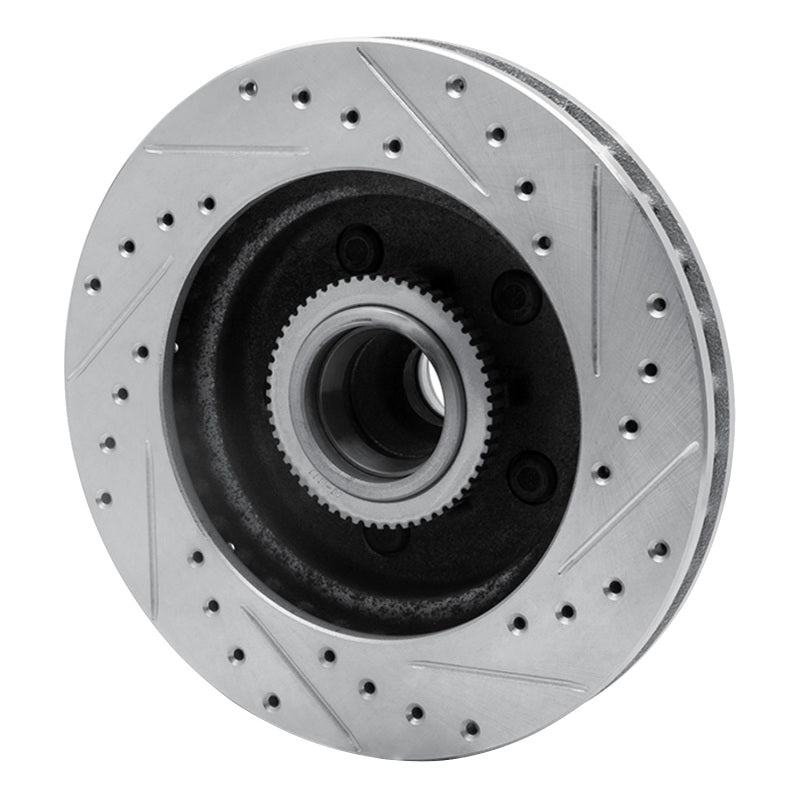 R1 1992-2002 Chevrolet C1500 Front Left Drilled & Slotted Silver Brake Rotor