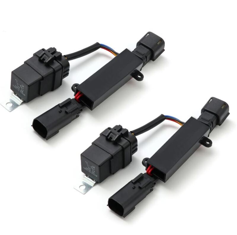 AlphaRex headlight converters for 2016-2018 GMC Sierra, enabling stock LED headlights to work with projector headlights.