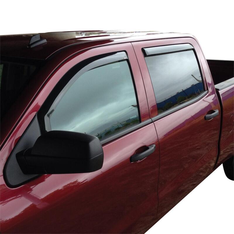Westin 2014-2018 Chevy Silverado 1500 Crew Cab In-Channel Wind Deflector 4pc - Smoke