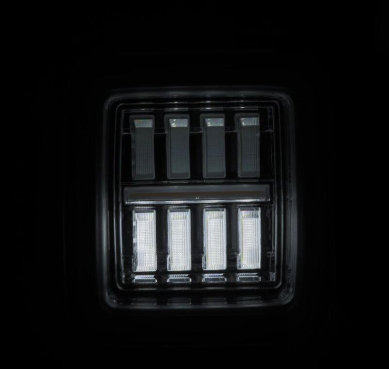 AlphaRex NOVA-Series LED tail lights for 2018-2024 Jeep Wrangler JL, featuring a sleek design and bright illumination.
