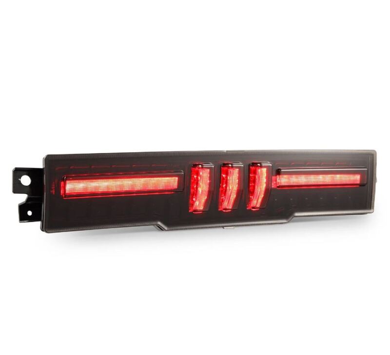 AlphaRex NOVA-Series prismatic LED fourth brake light for 21-24 Toyota GR86 and Subaru BRZ in black smoke finish.