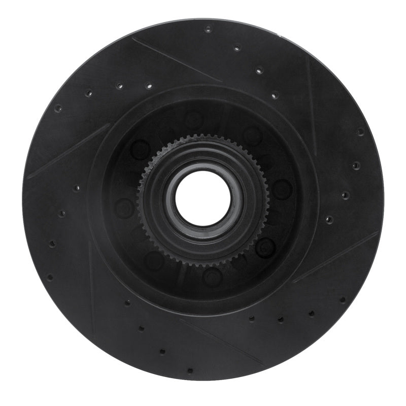 R1 11-25 Ford F-250 2WD (Super Duty) Front Left Drilled & Slotted Black Brake Rotor