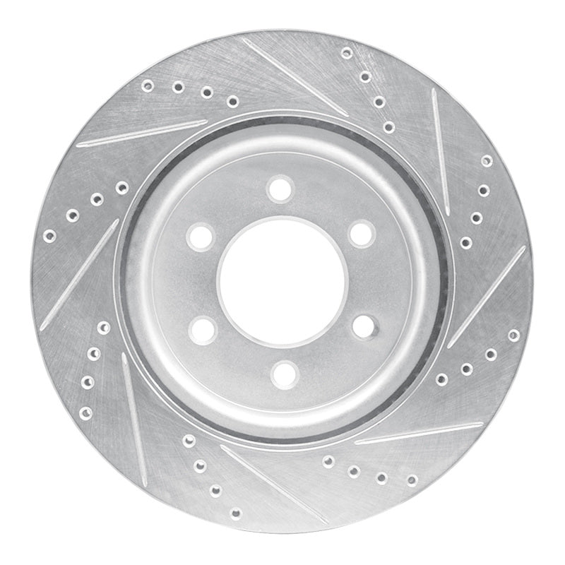 R1 21-25 Ford F-150 4WD Front Left Drilled & Slotted Silver Brake Rotor
