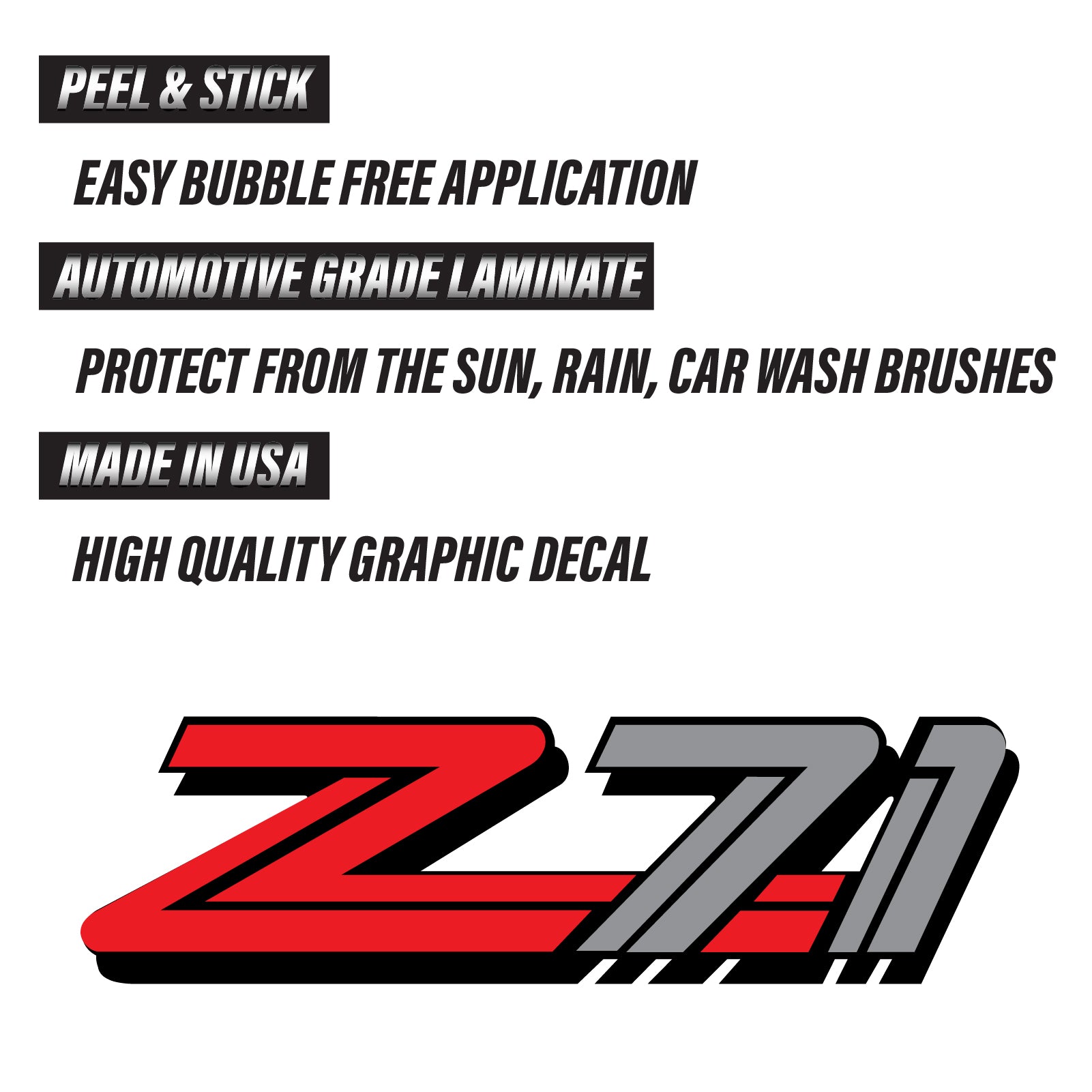Z71 Offroad Decals Stickers for Chevy Silverado Z71 2001-2006 Bed Side 1500 2500