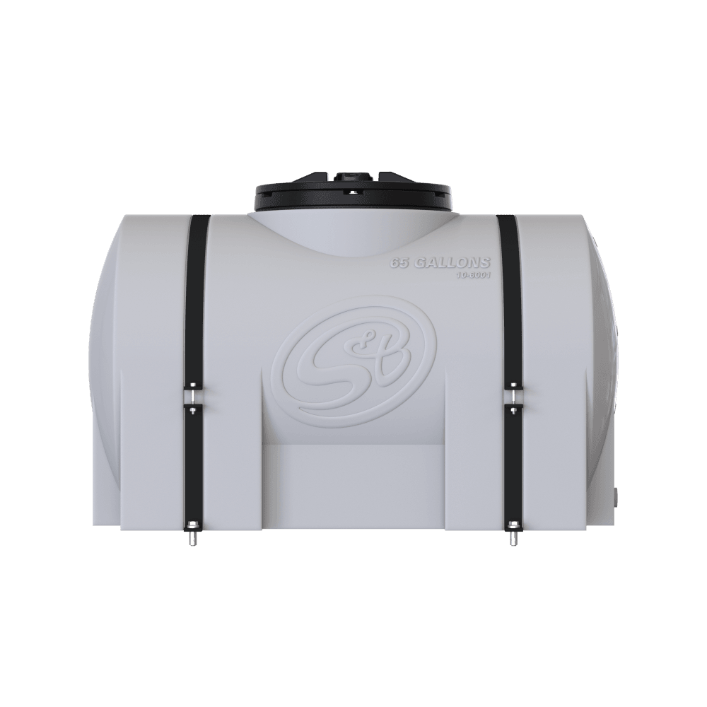 65-gallon detail tank with straps designed for trucks and offroad vehicles, featuring a durable construction for reliable use.
