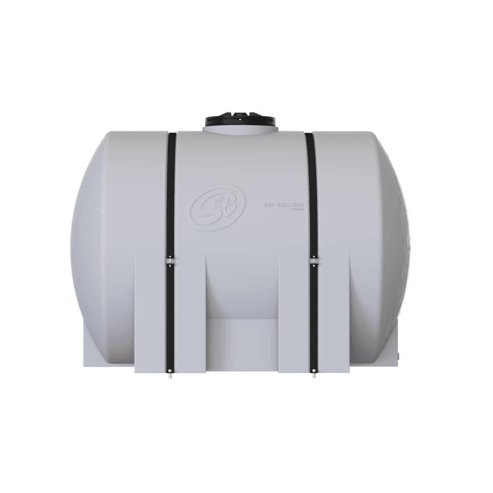 525-gallon detail tank with secure straps, designed for durability and efficient fluid storage in offroad applications.