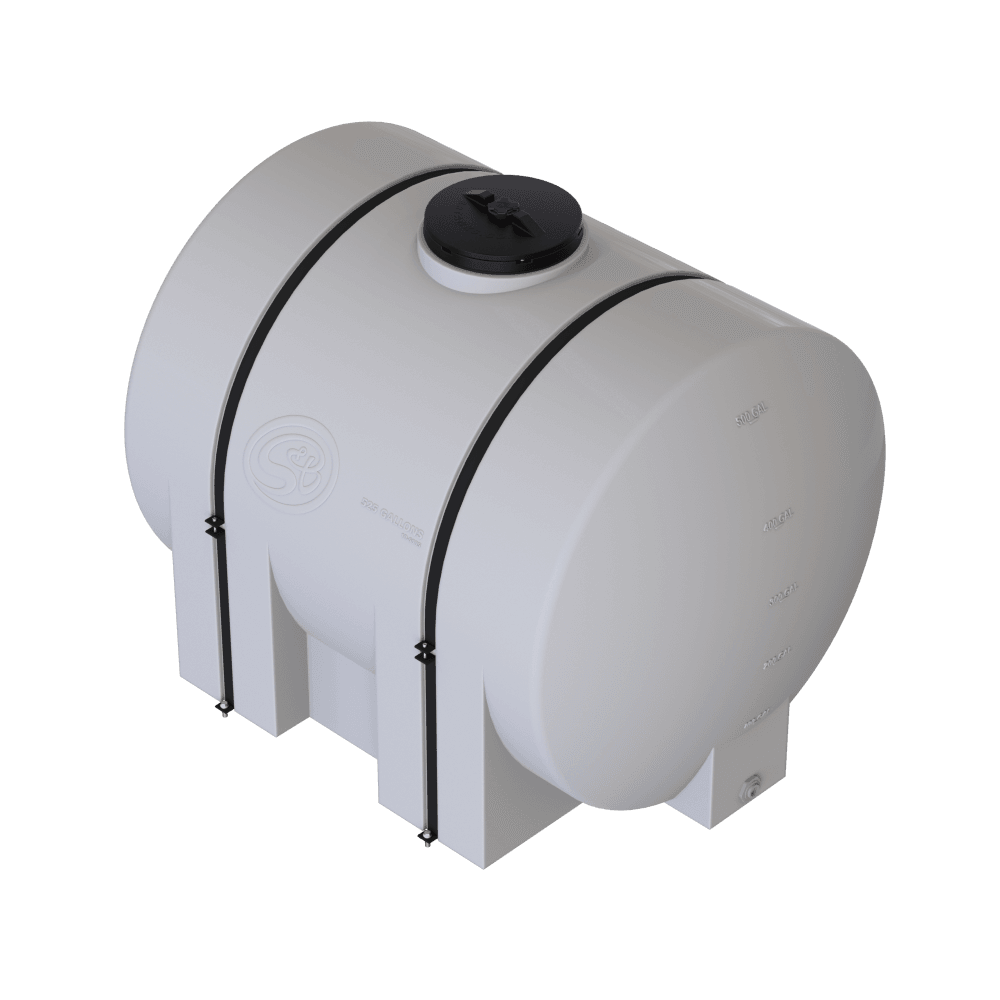 525-gallon detail tank with straps, designed for durable storage and transport of liquids in offroad applications.