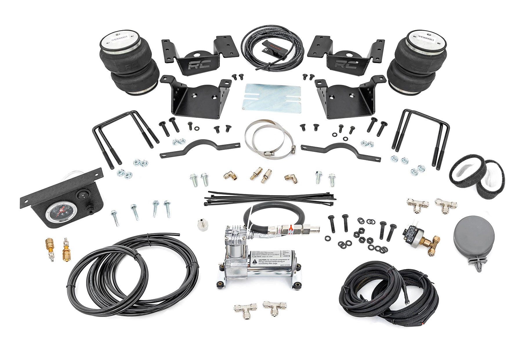 Air Spring Kit w/compressor 0-7.5 Inch Lift Silverado/Sierra 2500HD/3500HD (11-19) Rough Country