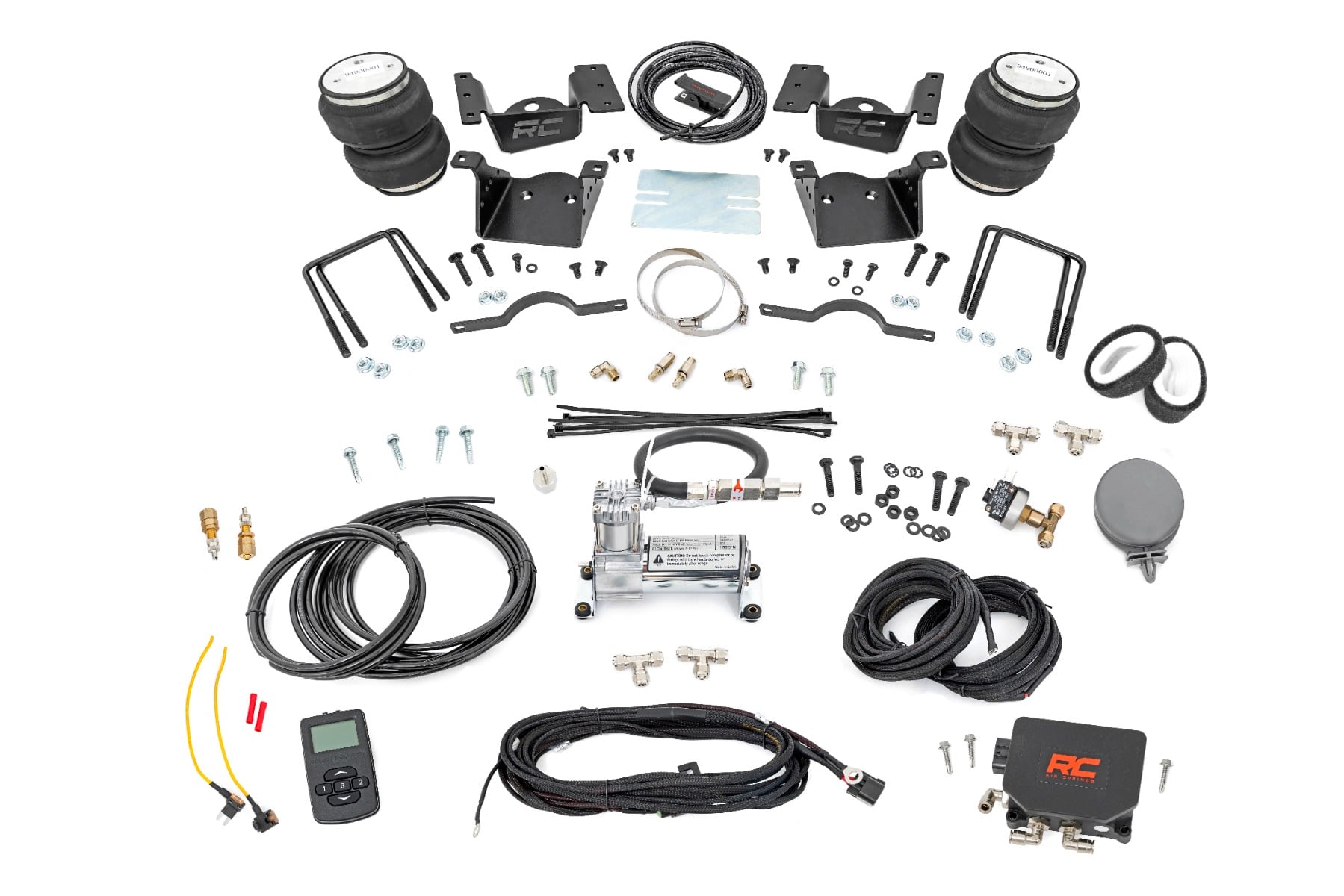 Air Spring Kit w/compressor Wireless Controller 0-7.5 Inch Lift Silverado/Sierra 2500HD/3500HD (11-19) Rough Country