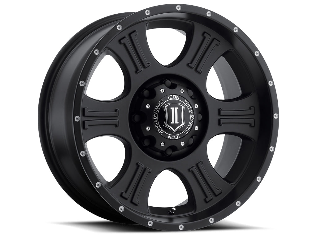 Shield 20 X 9 / 5 X 150 / 16MM / 5.625 Inch Back Space Satin Black, ICON Alloys