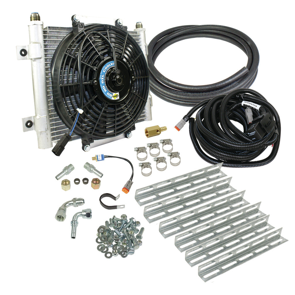 BD Diesel BD Xtrude Transmission Cooler with Fan - Complete Kit 1/2in Lines - 1030606-1/2