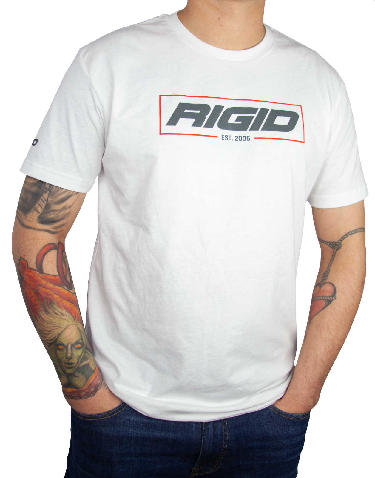 RIGID T Shirt Established 2006 White