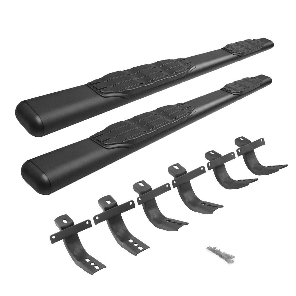 5 Inch 1000 Series Side Steps with Mounting Brackets Kit Textured Black 2021-2025 Ford Bronco Go Rhino
