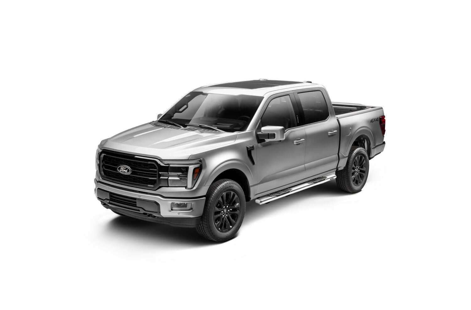 5 Inch 1000 Series Side Steps with Mounting Brackets Kit Polished Stainless Steel 2015-2026 Ford F-150/ F-250/F-350 Go Rhino