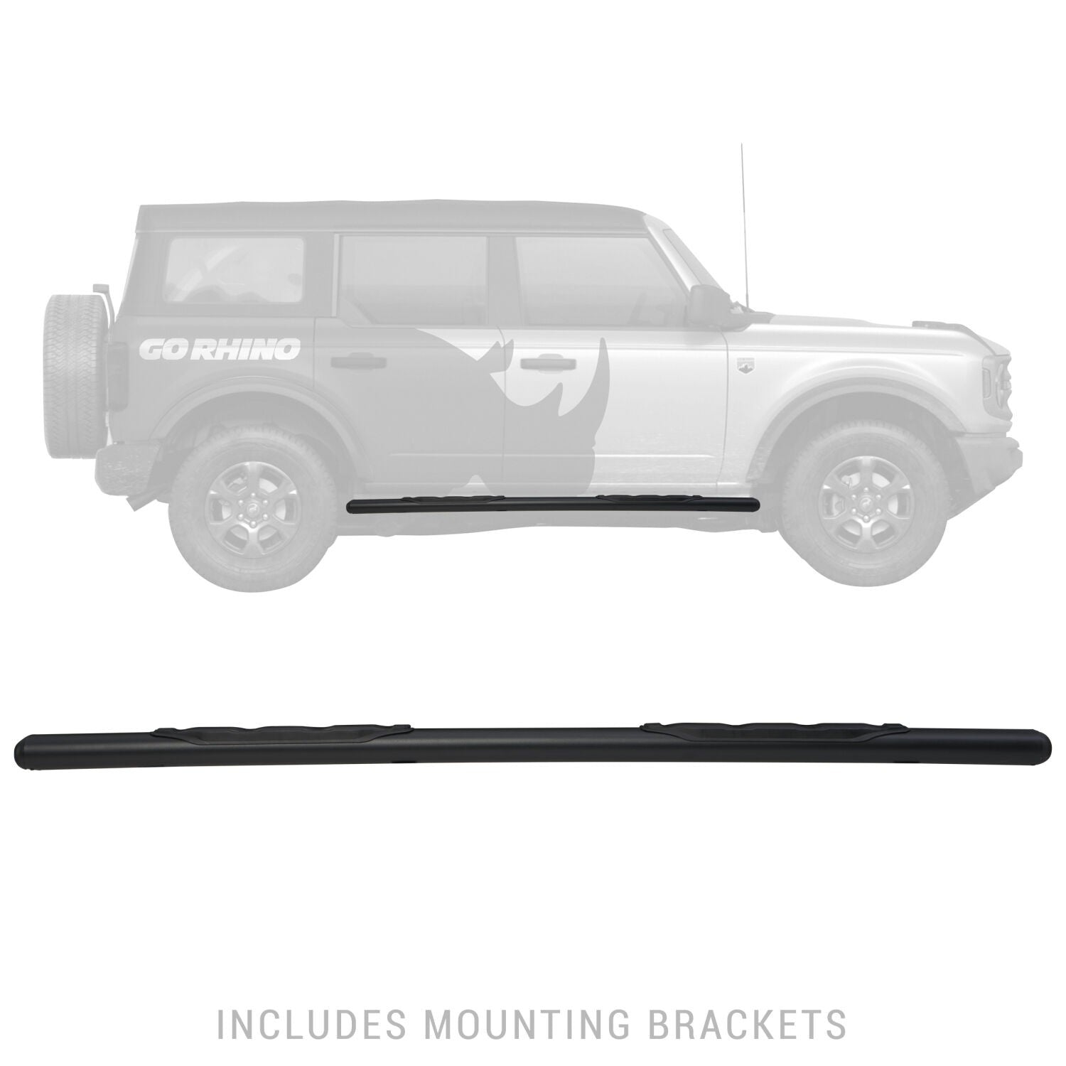 5 Inch 1000 Series Side Steps 73 Inch long Boards Only Textured Black 2018-2026 Jeep Wrangler JL 2021-2025 Ford Bronco Go Rhino